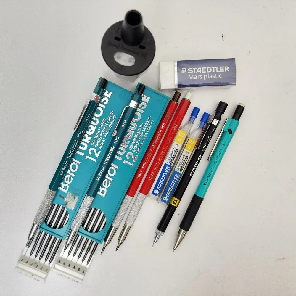 RARE Professional Architecture Drafting & Drawing 12 Piece Pencil & Lead Set